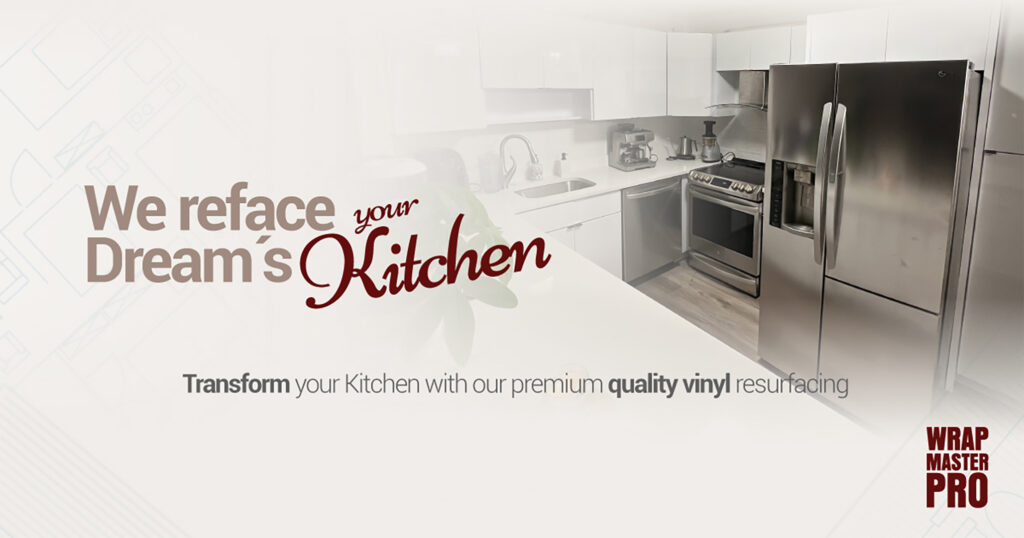 At WrapMasterPRO, we are specialists in remodeling services. Based in South Florida, in our service catalog you will find high-quality vinyl kitchen wrap, as well as manufacturing kitchen cabinets with acrylic finishes, epoxy resin countertops, and marble and granite countertops. Whether you’re looking to modernize your kitchen, refresh your cabinets, upgrade your countertops, or enjoy the beauty of stone surfaces, WrapMasterPRO is your trusted partner.